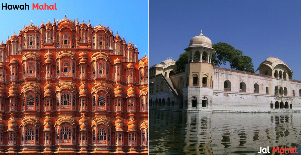 jal mahal and hawah mahal